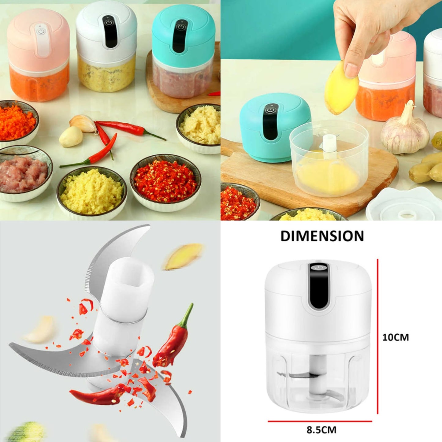 Mini Electric Chopper USB Rechargeable