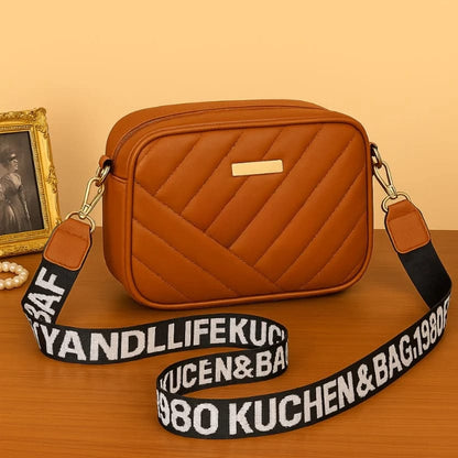 PU rolling strip shoulder bag casual crossbody bag