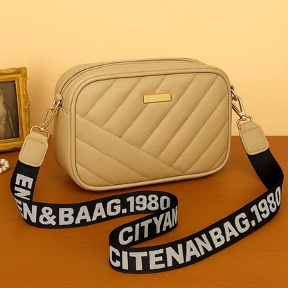 PU rolling strip shoulder bag casual crossbody bag