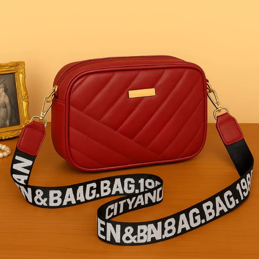 PU rolling strip shoulder bag casual crossbody bag