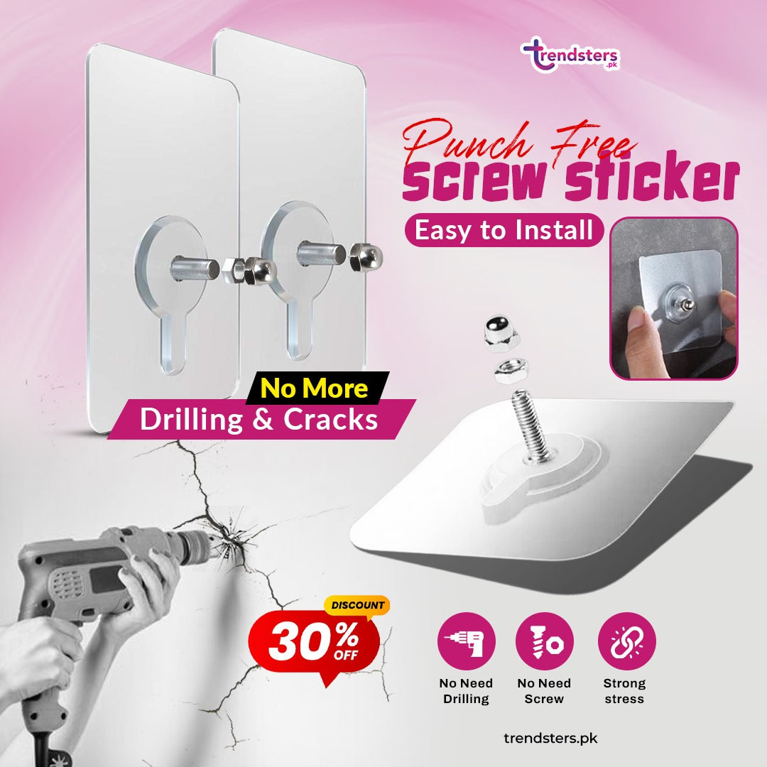 Punch-Free Screw Stickers
