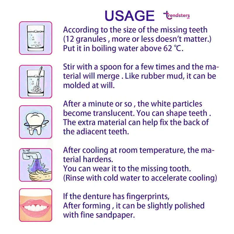 Moldable False Teeth